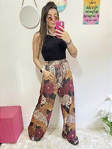 CALÇA PANTALONA ANIMAL PRINT PANTANAL