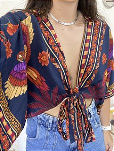 BLUSA AMARRAÇÕES CANTO DAS ARARAS