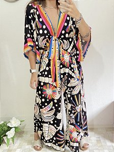 CALÇA PANTACOURT COM FENDA FAUNA COLOR
