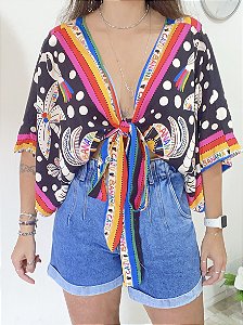 BLUSA AMARRAÇÕES COLOR FAUNA