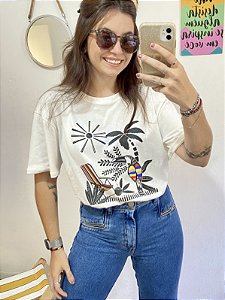 T - SHIRT ALGODÃO VERÃO TROPICAL