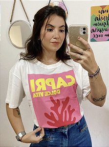 T - SHIRT ALGODÃO CAPRI ROSA