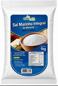 Sal integral de Mossoró moido e iodado Vivamais 1kg