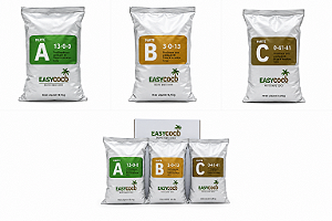 Kit EasyCoco Profissional A+B+C – Fertilizante para Fibra de Coco