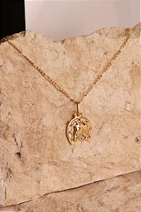 Corrente Groumet Ferradura Cara de Cavalo 60cm ouro 18K.