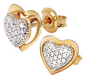 BRINCO CORAÇÃO CRAVEJADO COM PEDRA DE ZIRCÔNIA OURO 18K.