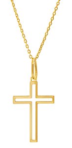 Corrente Cruz Vazada Ouro 18K 750