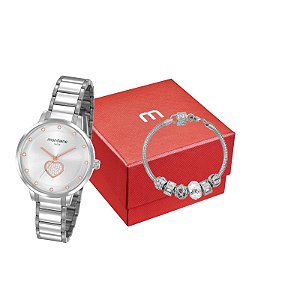 Relógio Mondaine Feminio Caixa e Pulseira Prata 53863L0MVNE2K4