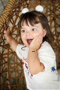 Pulseira Infantil Chapinha Espírito Santo 13cm Ouro 18k.