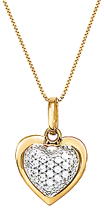 GARGANTILHA CORAÇÃO CRAVEJADO COM PEDRAS DE ZIRCÔNIA  45CM DE COMPRIMENTO OURO 18K.