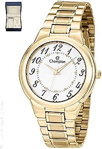 Relógio Feminino Champion CH22368W Analógico Dourado Colar e Brincos Folheado