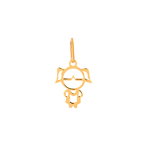 PINGENTE MENINA VAZADA (PEQUENA) OURO 18K.