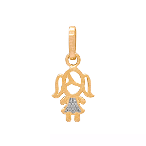 PINGENTE MENINA BICOLOR  (PEQUENA) OURO 18K.259,90