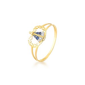 ANEL NOSSA SENHORA APARECIDA OURO 18K. OBS. NUMERAÇÃO DISPONÍVEL ATÉ 24.
