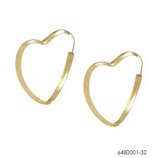 BRINCO ARGOLA CORAÇÃO VAZADO OURO 18K.