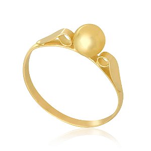 ANEL INFANTIL DE BOLINHA OURO 18K. NUMERAÇÃO DISPONÍVEL  ATÉ NUMERO 12.