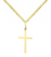 CORRENTE PIASTRINE COM PINGENTE CRUZ PALITO COM 60CM DE COMPRIMENTO OURO 18K.