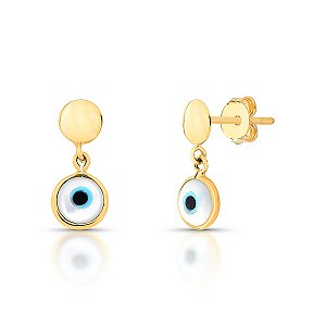 BRINCO OLHO GREGO OURO 18K.