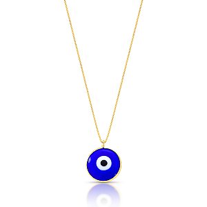 GARGANTILHA OLHO GREGO COM 45CM DE COMPRIMENTO OURO 18K.