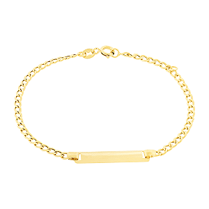 PULSEIRA INFANTIL CHAPINHA GROUMET COM 13CM DE COMPRIMENTO OURO 18K.