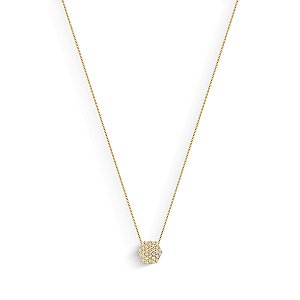 GARGANTILHA SEXTAVADO COM PEDRAS DE ZIRCÔNIA 45CM DE COMPRIMENTO OURO 18K.