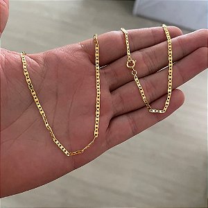 CORRENTE PIASTRINE MASCULINA  60CM DE COMPRIMENTO OURO 18K. 3MM