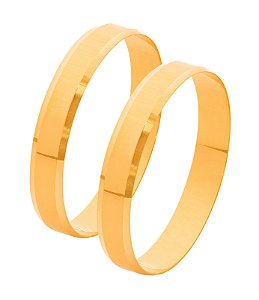 ALIANÇA 3 QUINAS OURO COM 4MM DE LARGURA OURO 18K (CADA). PRAZO ENTREGA 3 DIAS.
