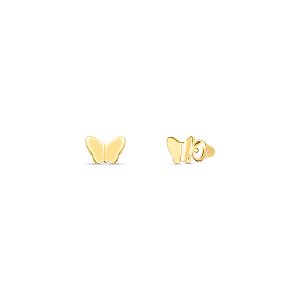 BRINCO INFANTIL BORBOLETINHA LISO OURO 18K