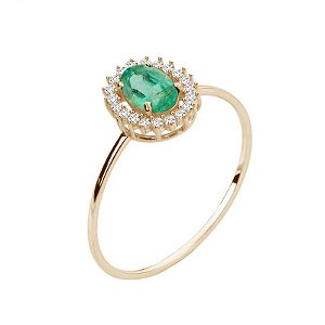 ANEL ESMERALDA OVAL DIAMANTES OURO 18K. PREMIUM COLLECTION. PRAZO ATÉ 10 DIAS. NUMERAÇÃO DISPONIVEÍS ATÉ 24.
