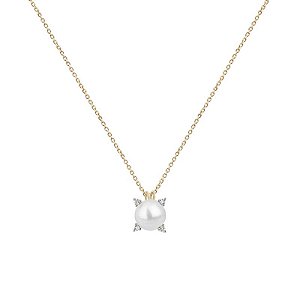 GARGANTILHA PÉROLA E DIAMANTES 45CM OURO 18K. PREMIUM COLLECTION. PRAZO ATÉ 10 DIAS.