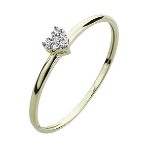ANEL CORAÇÃO COM DIAMANTES OURO 18K. PREMIUM COLLECTION. PRAZO ATÉ 10 DIAS. NUMERACÃO DISPONIVEÍS ATÉ 24.