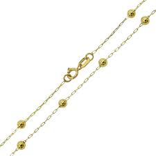 GARGANTILHA BOLAS 6MM COM 45CM OURO 18K