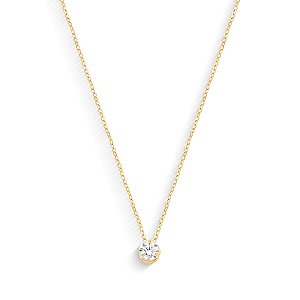 GARGANTILHA BALÃOZINHO PONTO DE LUZ ZIRCÔNIA 5MM COM 45CM OURO 18K.