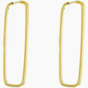 BRINCO RETANGULAR 3CM OURO 18K.