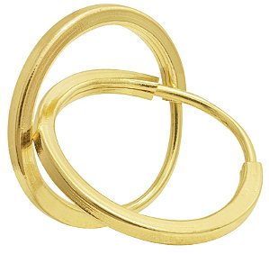 BRINCO ARGOLINHA FIO QUADRADINHO 1,5CM OURO 18K.