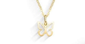 PINGENTE BORBOLETA VAZADA 1CM OURO 18K.