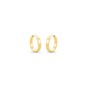 BRINCO DE ARGOLA QUADRADO PEQUENO 1CM OURO 18K.
