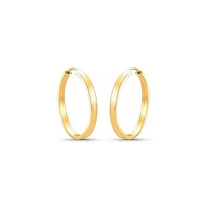 BRINCO ARGOLA QUADRADO 2CM OURO 18K