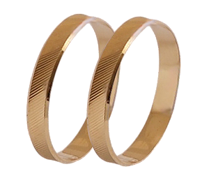 Aliança Diamantada Filete 3mm Ouro 18K. (Por Encomenda) (CADA)