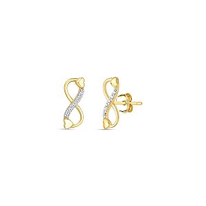BRINCO INFINITO PEDRAS ZIRCÔNIA OURO 18K.
