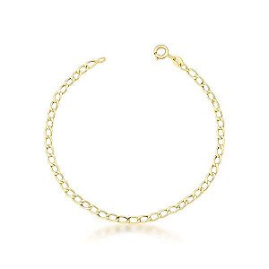Pulseira Infantil Groumet 15cm Ouro 18k.