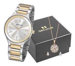 Relógios Seculus  Feminino Redondo Prata 77074lpsvbs2k1