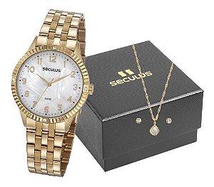 Relógios Seculus Feminino Redondo Madreperola 77047lpsvds2k1