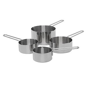 CONJUNTO DE XÍCARAS MEDIDORAS 4 PEÇAS AÇO INOX PRATA MIMO