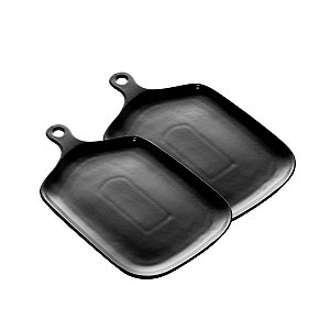 CONJUNTO DE 2 TRAVESSAS PORCELANA NORDICA PRETO BON GOURMET