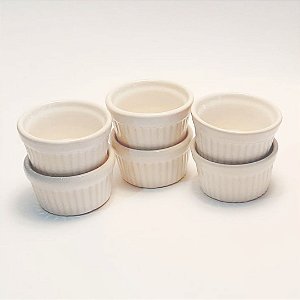 Conjunto Ramequim Decorativo P branco 6 peças