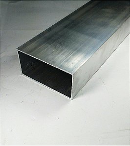 Tubo retangular de alumínio 4 X 2" - (venda por barra de 3m)