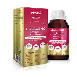 Colágeno Verisol e Hialurônico Líquido Ekobé Morango 250ml