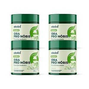 Kit 4 Ora Pro Nóbis em Pó Ekobé Vegano Abacaxi com Hortelã 150g