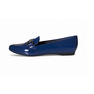 Mocassim Sapatilha Feminina Bico Fino Verniz Liso Fivela